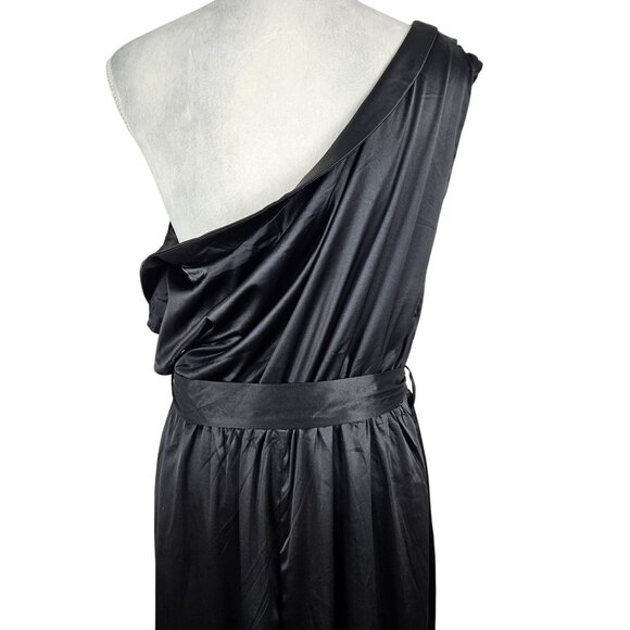 Grace Karin Womens One Shoulder Wrap Satin Cocktail Party Dress Size Large Sexy - Picture 8 of 12